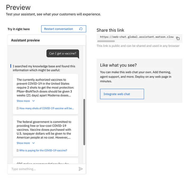 Integração facilitada com busca de documentos com Watson Discovery