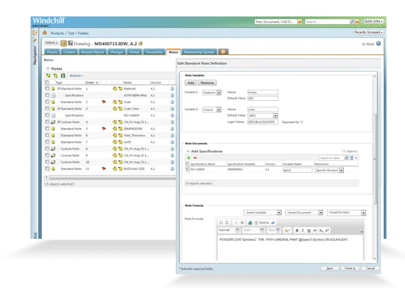 Increase the usefulness, quality, and consistency of your technical notes with our PTC® Windchill® add-on. 