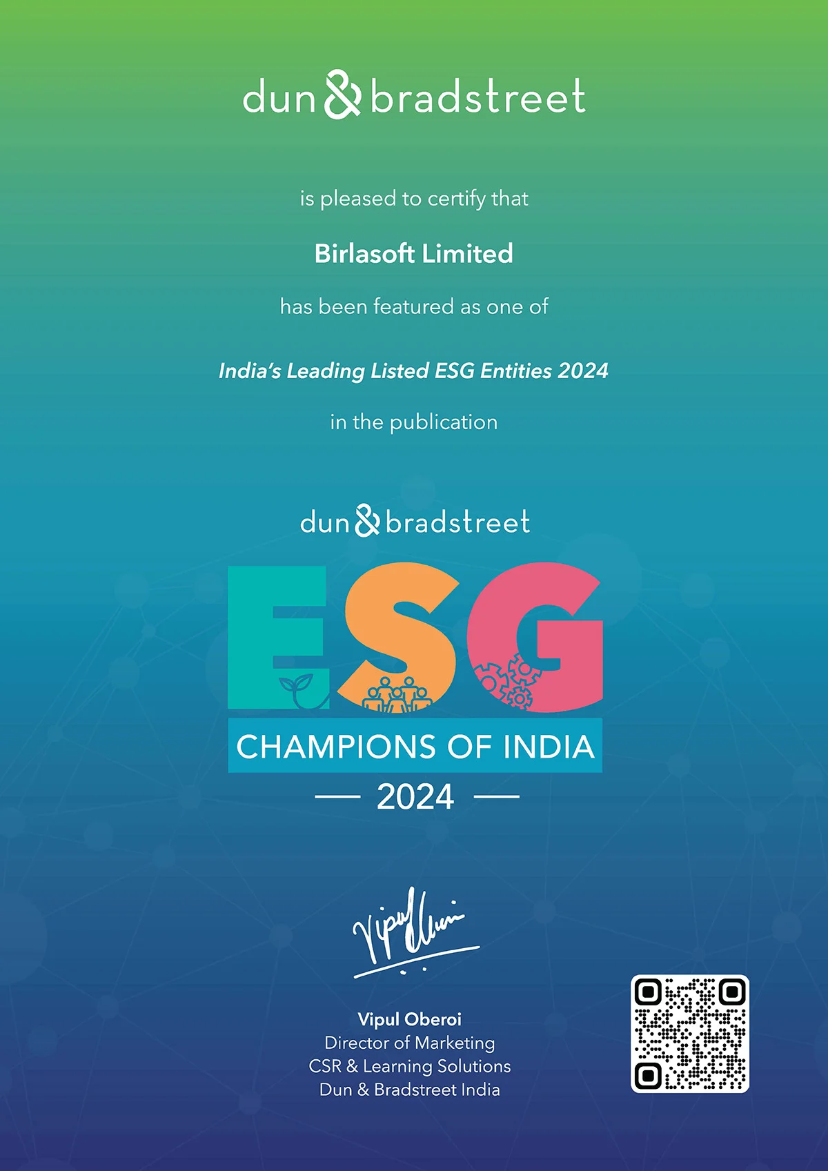 D&B Certificate